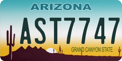 AZ license plate AST7747