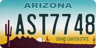 AZ license plate AST7748