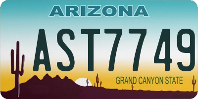 AZ license plate AST7749