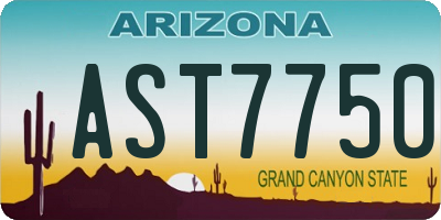 AZ license plate AST7750