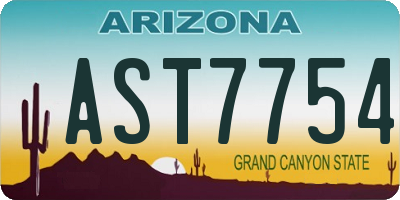 AZ license plate AST7754
