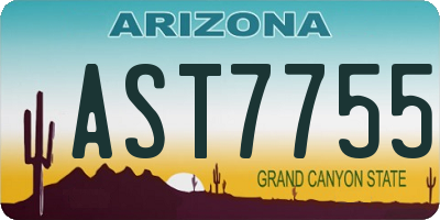 AZ license plate AST7755
