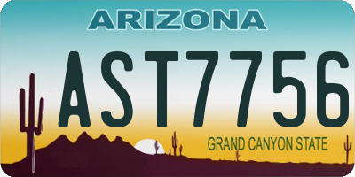 AZ license plate AST7756