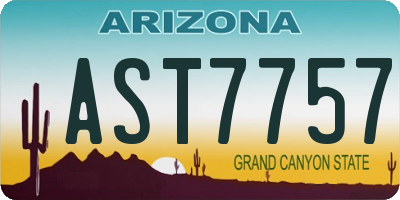 AZ license plate AST7757