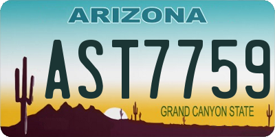 AZ license plate AST7759