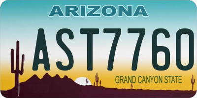 AZ license plate AST7760