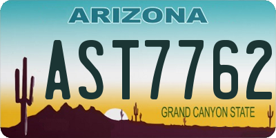 AZ license plate AST7762