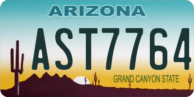 AZ license plate AST7764