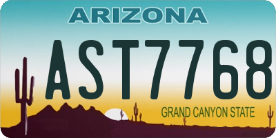 AZ license plate AST7768