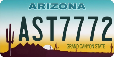 AZ license plate AST7772
