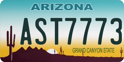 AZ license plate AST7773
