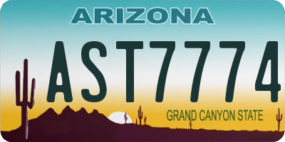AZ license plate AST7774