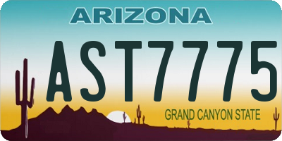 AZ license plate AST7775