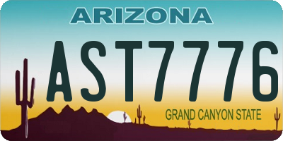 AZ license plate AST7776