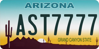 AZ license plate AST7777