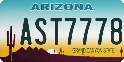 AZ license plate AST7778