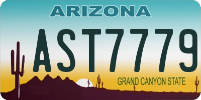 AZ license plate AST7779
