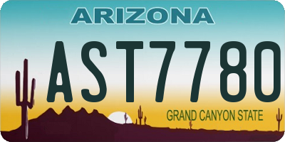AZ license plate AST7780