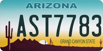 AZ license plate AST7783