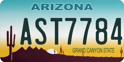 AZ license plate AST7784