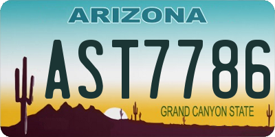 AZ license plate AST7786