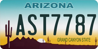AZ license plate AST7787