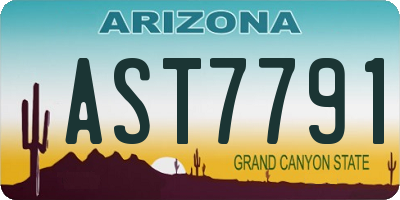 AZ license plate AST7791