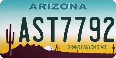 AZ license plate AST7792