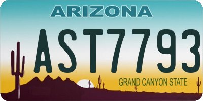 AZ license plate AST7793
