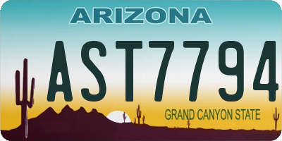 AZ license plate AST7794