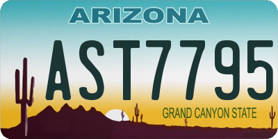 AZ license plate AST7795