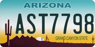 AZ license plate AST7798