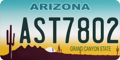 AZ license plate AST7802