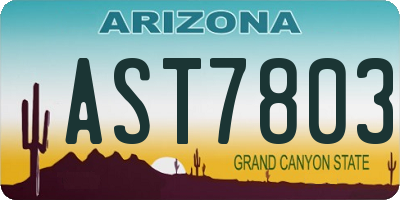 AZ license plate AST7803