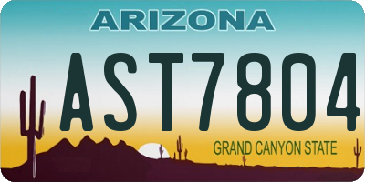 AZ license plate AST7804