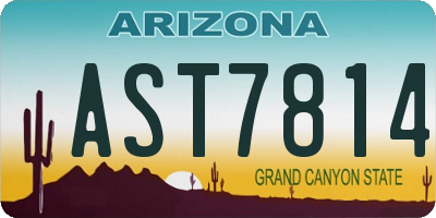 AZ license plate AST7814