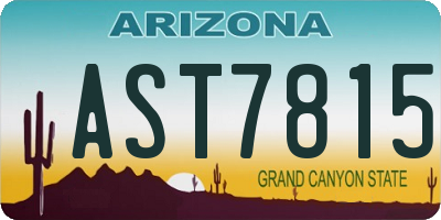 AZ license plate AST7815