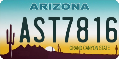 AZ license plate AST7816
