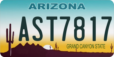 AZ license plate AST7817