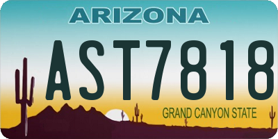 AZ license plate AST7818