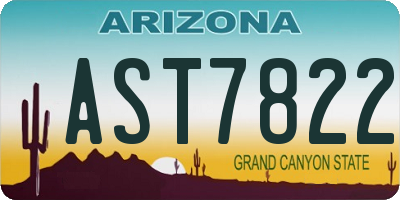 AZ license plate AST7822