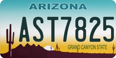 AZ license plate AST7825