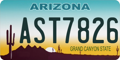AZ license plate AST7826