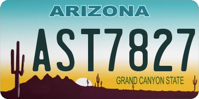 AZ license plate AST7827