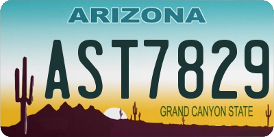 AZ license plate AST7829