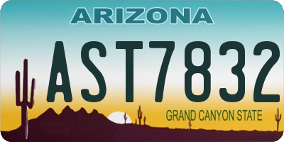 AZ license plate AST7832