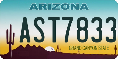 AZ license plate AST7833