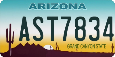 AZ license plate AST7834