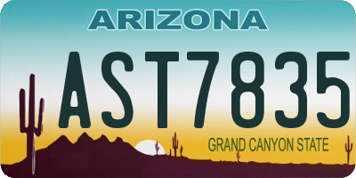 AZ license plate AST7835