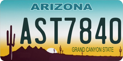 AZ license plate AST7840